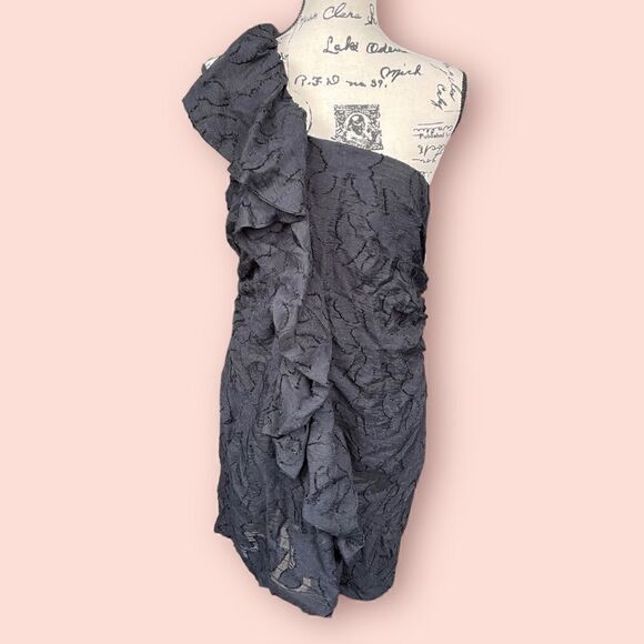 NWT Anthropologie Textured Ruffle Mini Dress - Picture 5 of 11